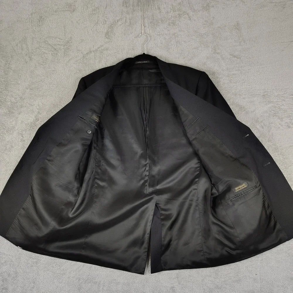 Corneliani Mens Sport Coat 2-Button Blazer Black Stripe Texture‎ 42R Italy Made